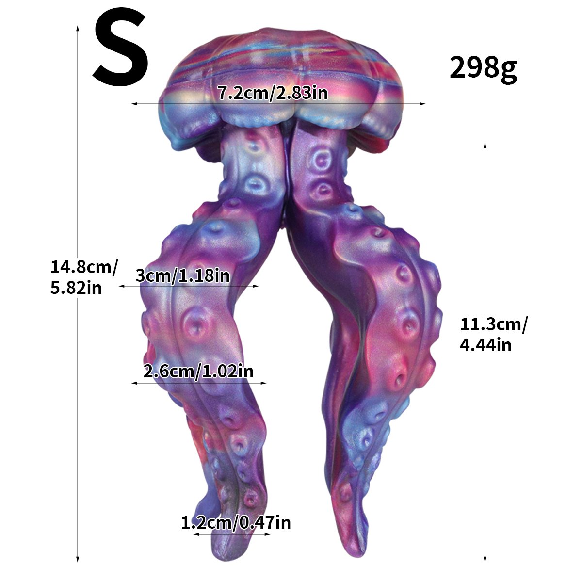 Octopus Tentacle – Silicone Tentacle Dildo | Tentacle, Gradient, Purple - Image 12