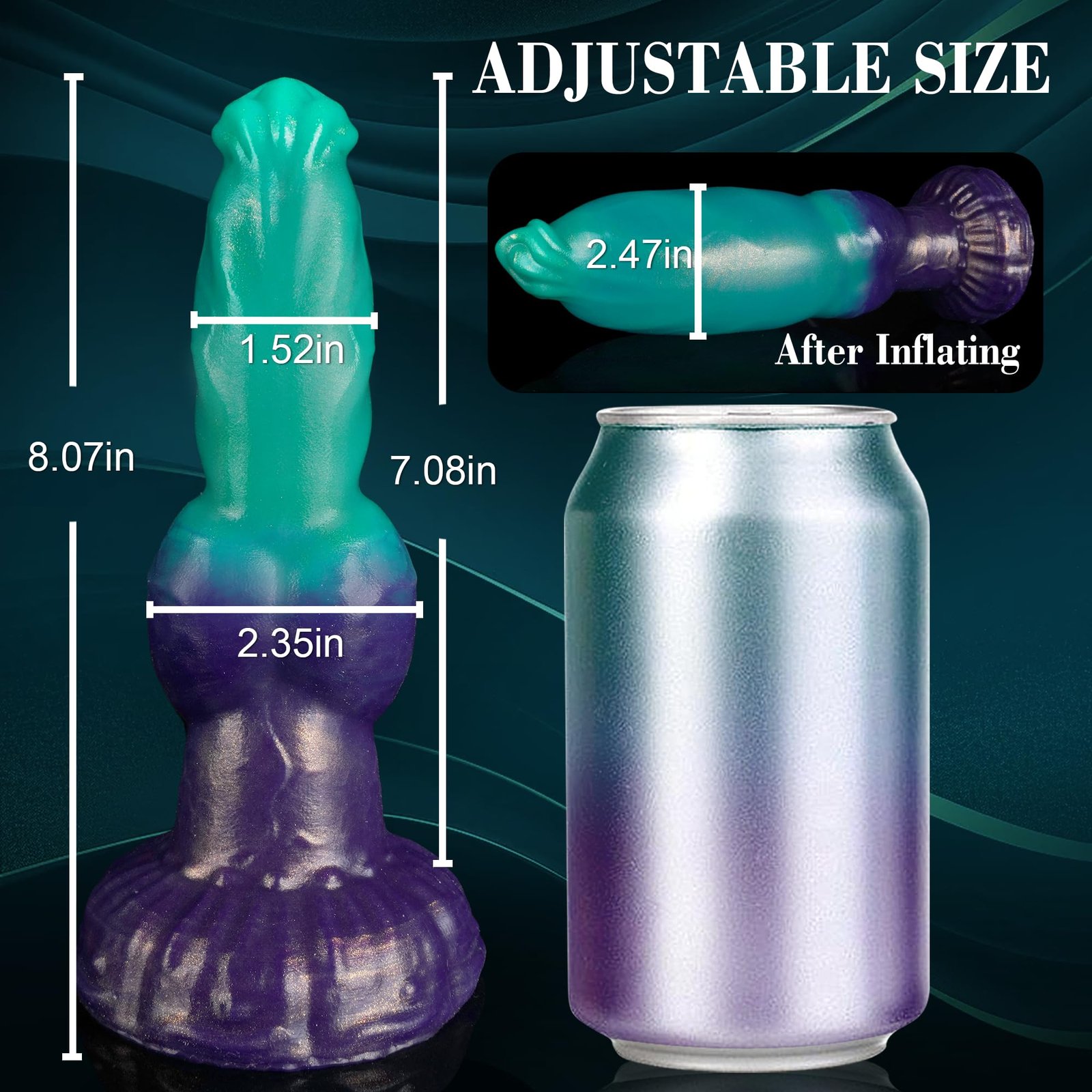 Gradient Azure-Violet – Silicone Inflatable Dildo | Gradient - Image 4
