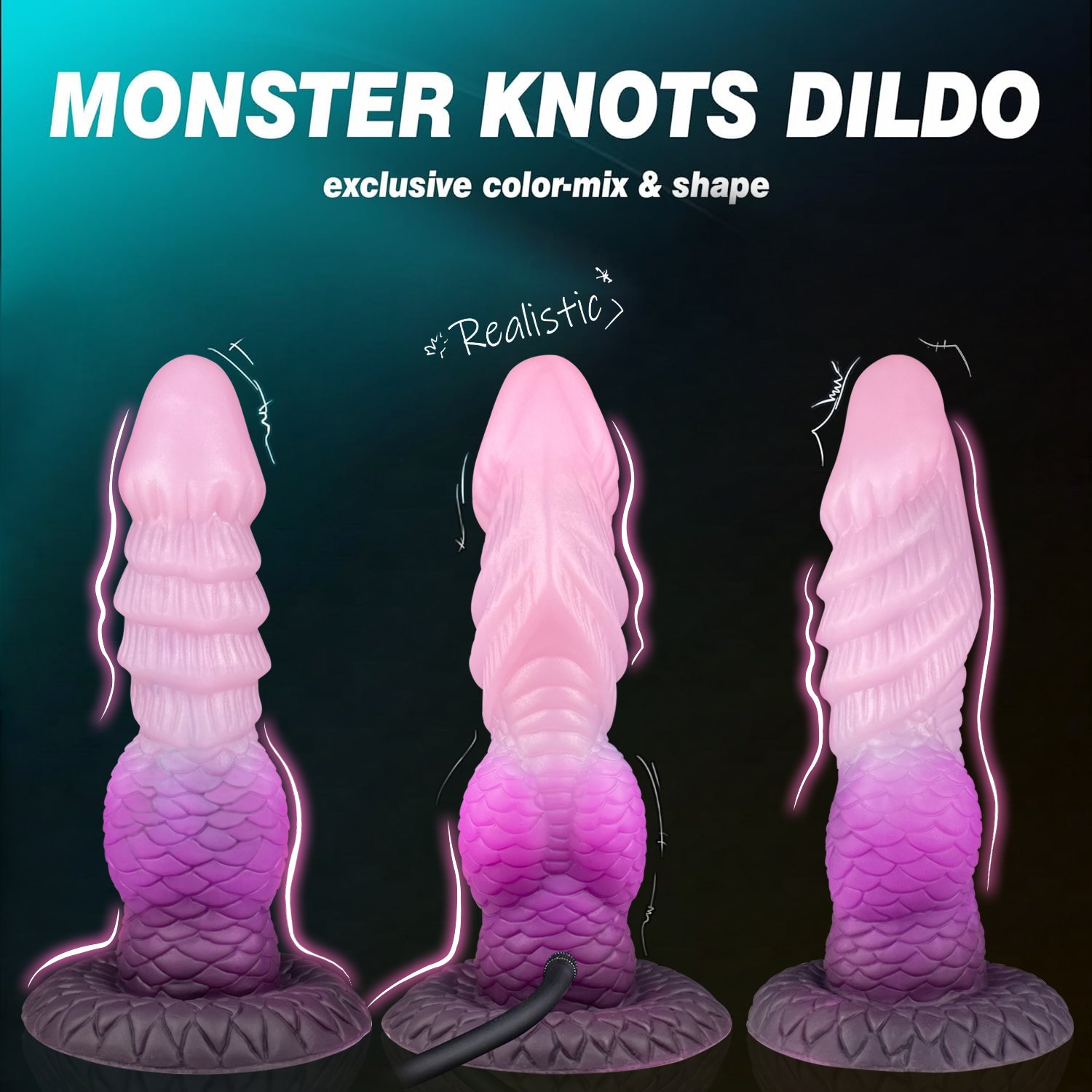 Gradient Inflatable – Silicone Inflatable Dildo | Gradient, Pink - Image 9