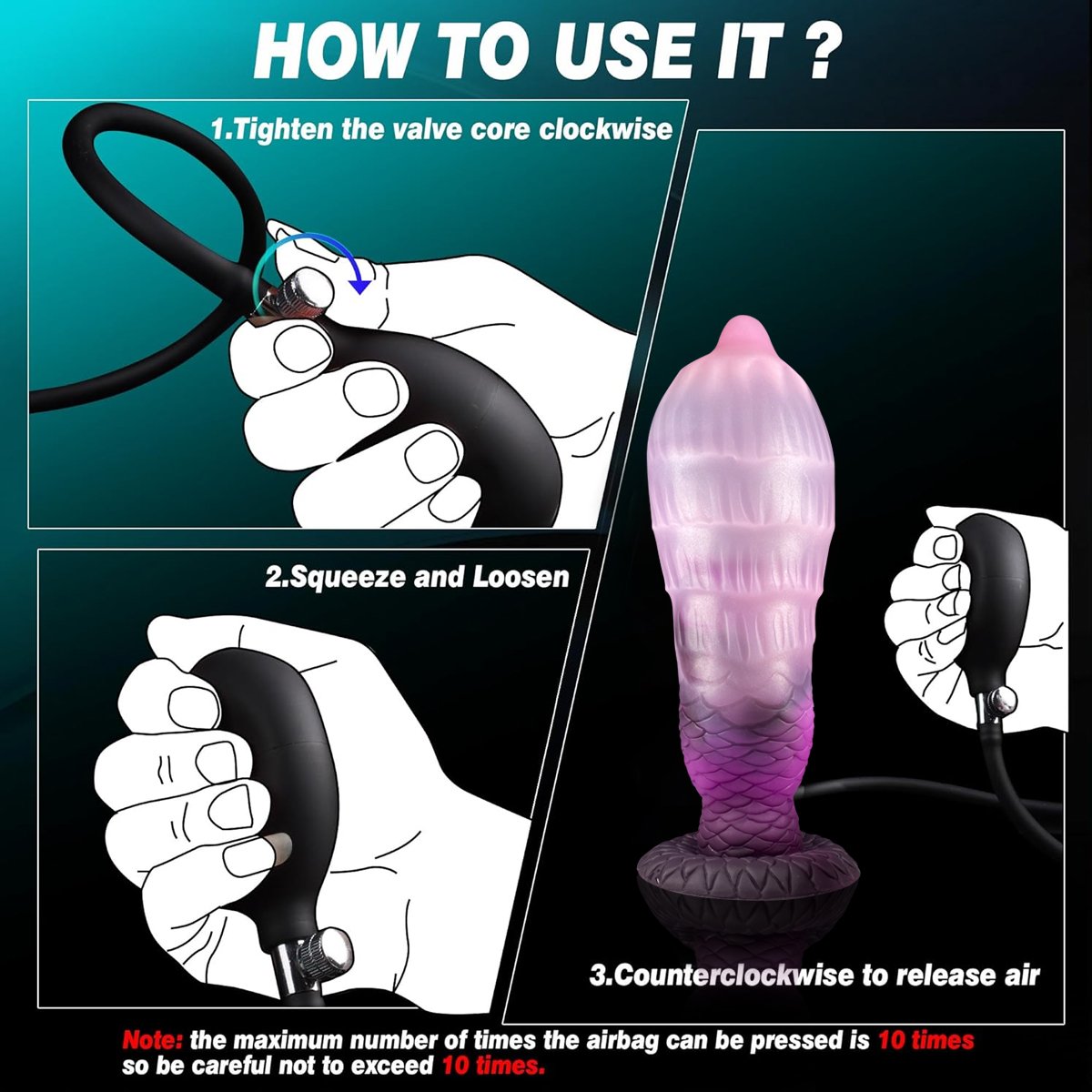 Gradient Inflatable – Silicone Inflatable Dildo | Gradient, Pink - Image 10