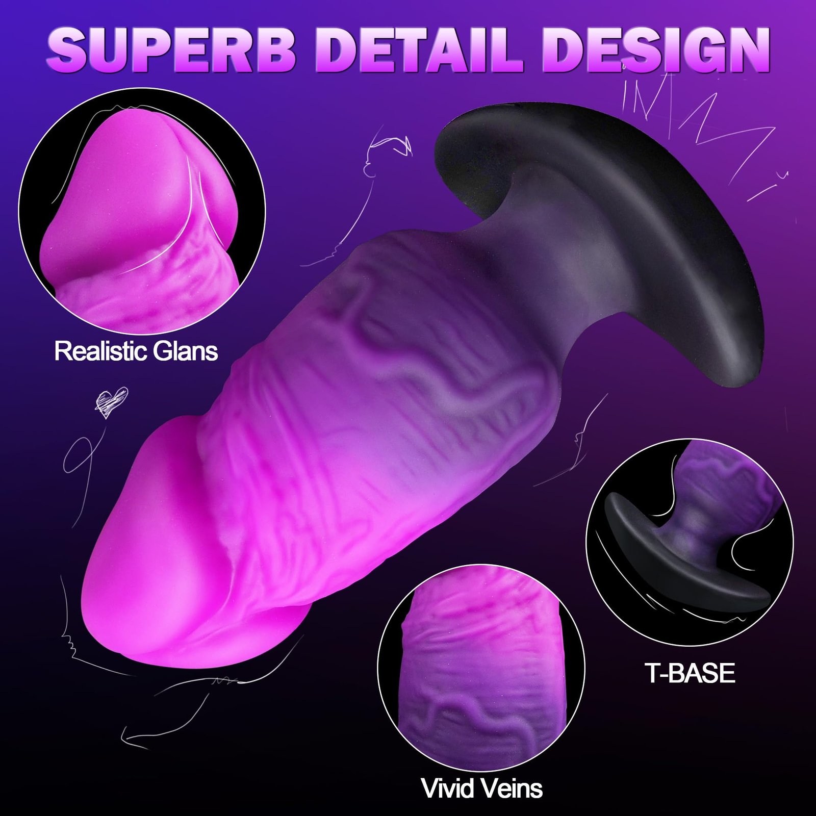 Maurice – Liquid Silicone Dildo | Harness Compatible, Deep, Deep Ocean, Gradient - Image 5