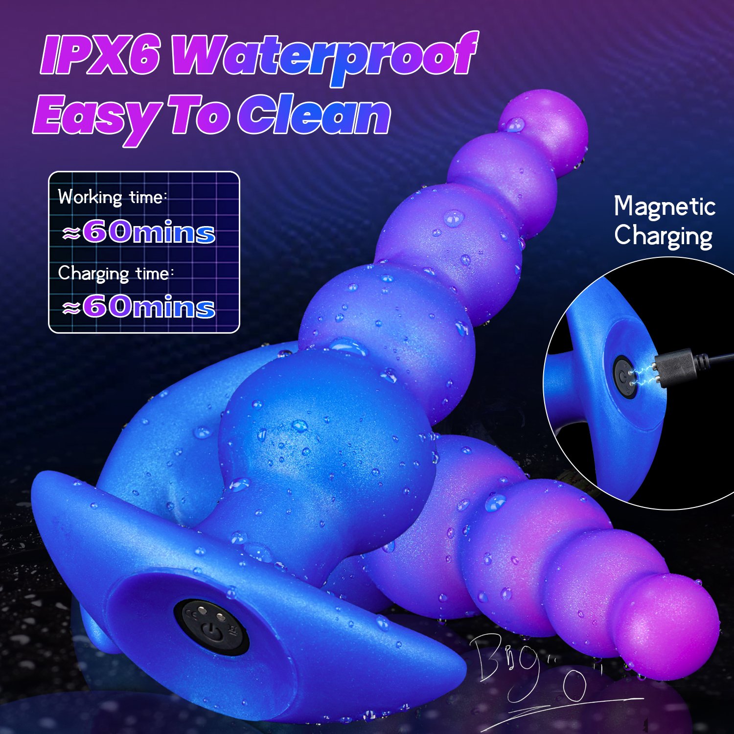 10-Pattern Smart Vibration Premium Liquid Silicone Dildo - Image 9