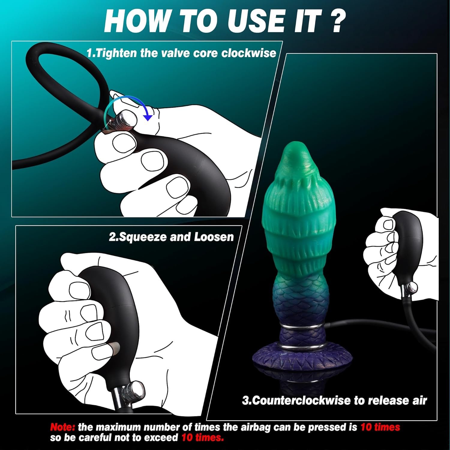 Gradient Inflatable – Silicone Inflatable Dildo | Gradient, Green - Image 12