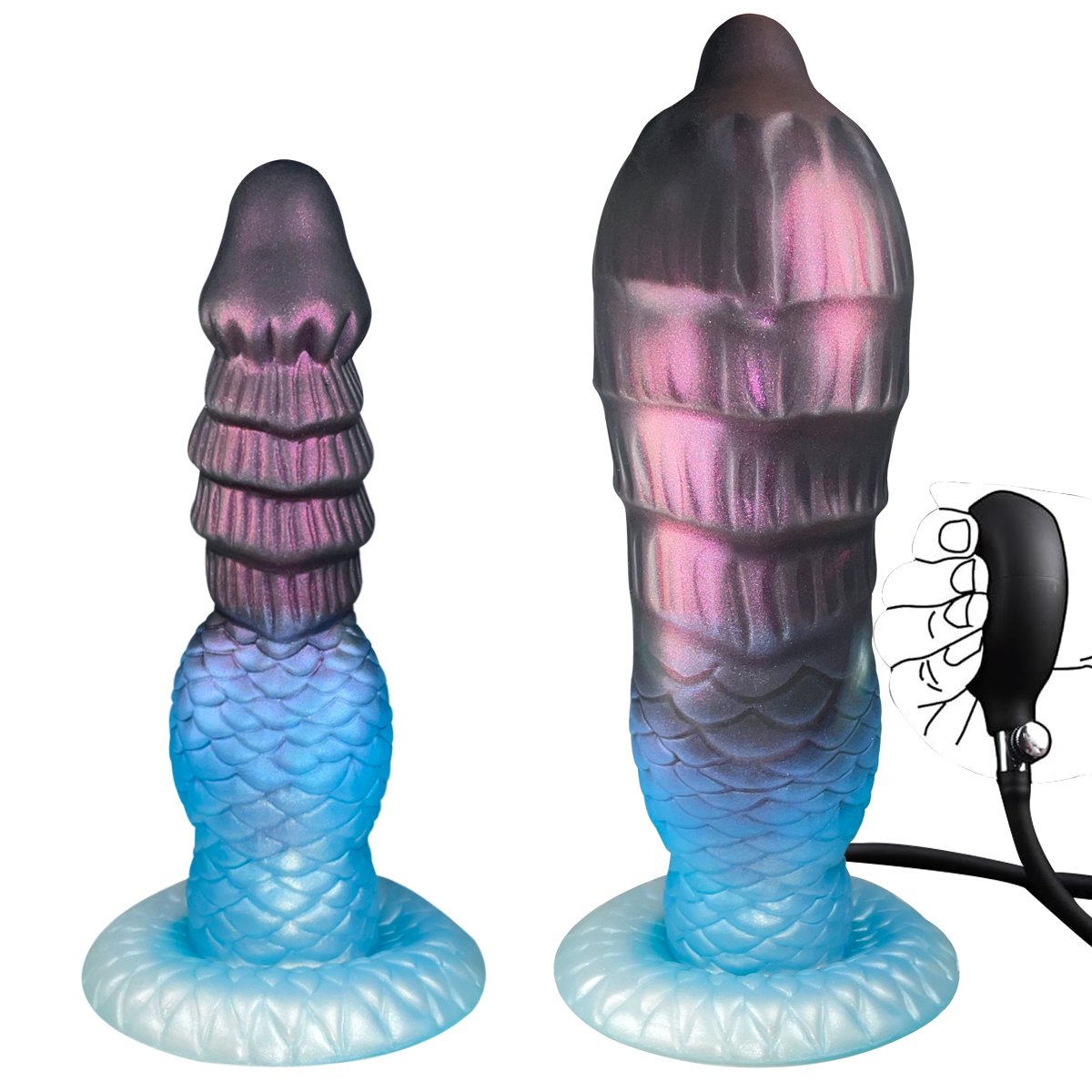 Gradient Inflatable – Silicone Inflatable Dildo | Gradient, Blue - Image 9